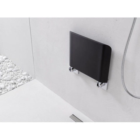 Emco System 2 klapzitje zonder rugleuning zwart/chroom SW100311