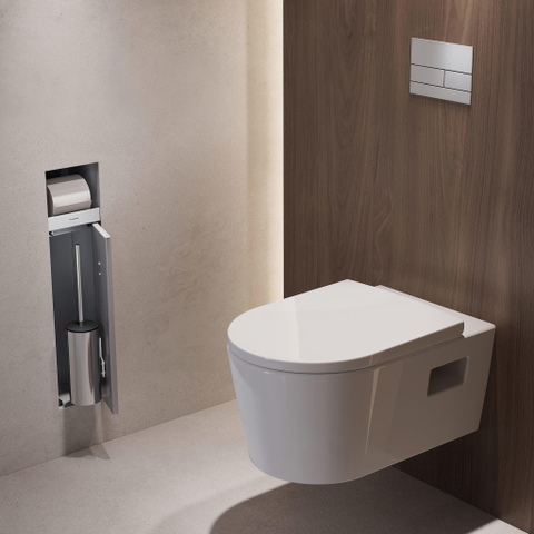 Hansgrohe XtraStoris Rock Porte-brosse WC - porte-rouleau - porte carrelable - blanc mat SW1590300