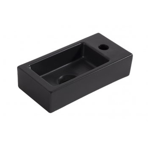 Wiesbaden Rhea S Fonteinset Rhea S mini - met fontein rechts kraan sifon en afvoerplug - mat zwart SW539019