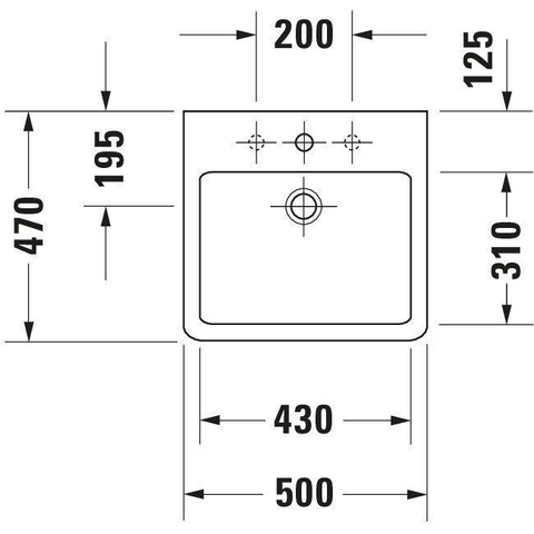 Duravit Vero Wastafel - met kraangat - met overloop - 50x47cm - met wondergliss - wit 0305329