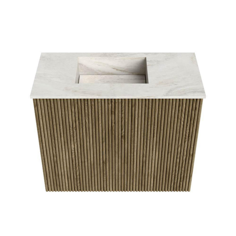 Mondiaz JOYA-DLUX 50cm toiletmeubel - kleur Dusk - Wastafel FAYE positie Links Zonder kraangat kleur Ostra. SW1423397