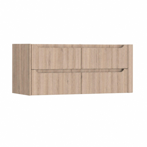 H&R Badmeubelen Juice Wastafelonderkast - 120x45x50cm - rechterhoek afgerond - 4 lades - geïntegreerde greep - rockford oak SW1570822