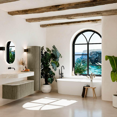 MONDIAZ THOR-DLUX 110cm meuble de salle de bains arrondi gauche + droite couleur Shadow avec 1 tiroir et 2 portes. Vasque suspendue CLOUD Gauche sans trou de robinet couleur Ostra. SW1462868