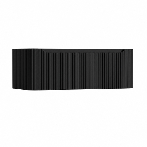 H&R Badmeubelen Juice Wastafelonderkast - 120x45x40cm - afgeronde hoeken - 3D-front - 1 lade - geïntegreerde greep - zwart mat SW1259250