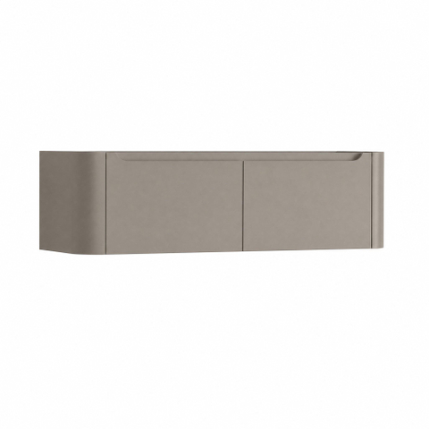 H&R badmeubelen Juice Meuble sous lavabo - 140x45x40cm - coins arrondis - 2 tiroirs - poignée intégrée - beige mat SW867580