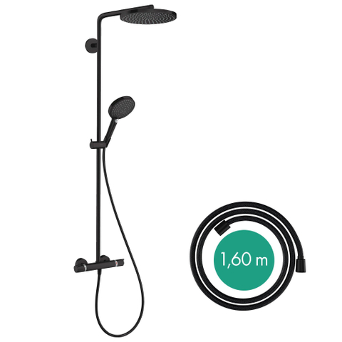Hansgrohe Raindance Select S - select Regendoucheset - thermostaat - hoofddouche 24cm - mat zwart SW297615