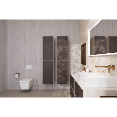 Hansgrohe Xevolos E Armoire haute - 176x40x37cm - 2 portes - façade dark oak - push to open - charnière à gauche - sand matt beige SW995448