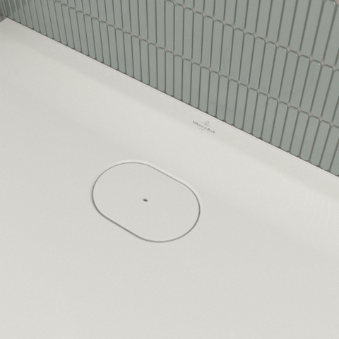 Villeroy & Boch Ecora douchebak - 140x100x3.5cm - afvoer korte zijde - white alpine (wit) SW1559017