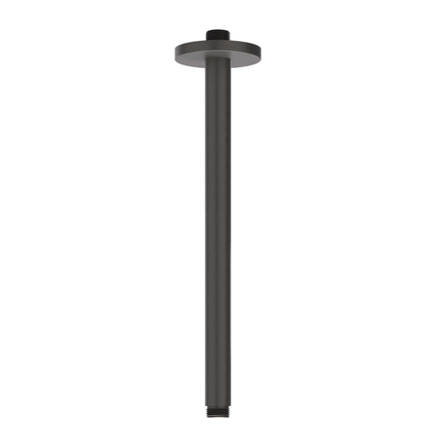 IVY Tribe Ensemble de douche de tête - encastré - symmetry - inverseur d'arrêt 2 voies - bras de plafond 30 cm - douche de tête medium 20 cm - support avec sortie - flexible de douche 150 cm - douchette à main bâton - RVS316 - noir carbone brossé PVD SW1032202