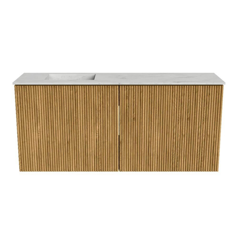 Mondiaz JOYA-DLUX 90cm toiletmeubel - kleur Oak - Wastafel FAYE positie Links 1 kraangat kleur Opalo. SW1422123