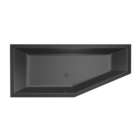 Xenz Society Hoekbad - 180x80x48 - afvoer Midden - Links - Compact - acryl - ebony SW103194