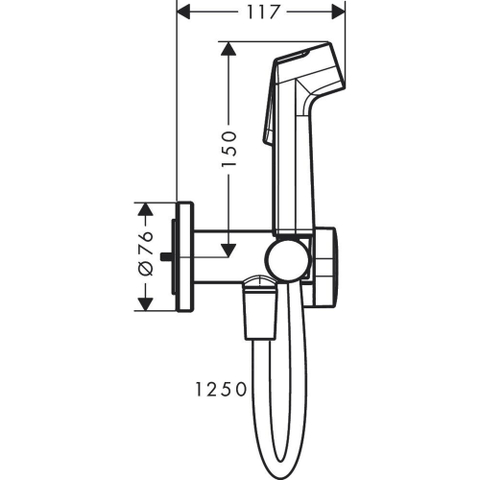 Hansgrohe Bidet - handdouche - 1jet - ecosmart - voor warm water - met douchehouder en doucheslang - 125 cm - geborsteld brons SW1172911