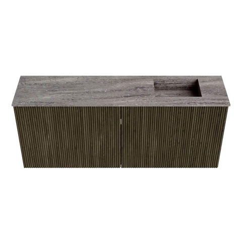Mondiaz JOYA-DLUX 100cm meuble de toilette - couleur Shadow - Vasque FAYE position Droite 1 trou de robinet couleur Oza. SW1425058