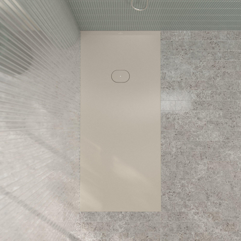 Villeroy & Boch Ecora douchebak - 180x80x4.5cm - afvoer korte zijde - almond (beige) SW1558969