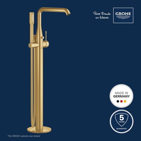 Grohe Essence New Afbouwdeel vrijstaande badkraan - omstel - draaibare uitloop 27.7cm - handdouche - doucheslang - brushed cool sunrise (goud) SW98813
