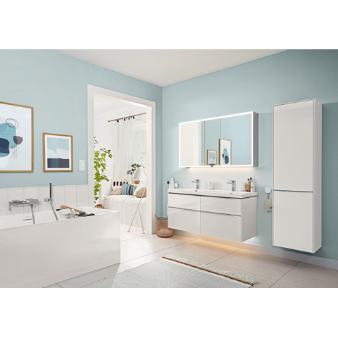 Villeroy & Boch Subway 3.0 meubelwastafel - 130x47cm - 2 kraangaten - met overloop - White Alpine (glans wit) SW641664