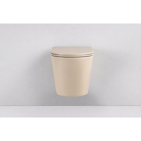 QeramiQ Dely WC suspendu – sans bride – profondeur 51,7 cm – avec abattant fin (slim) softclose – beige mat SW1030606