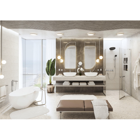 Hansgrohe RainFinity PowderRain - hoofddouche 360 - 1jet - met douchearm 10-30° verticaal kantelbaar - diameter 36cm - hoogglans chroom SW358874
