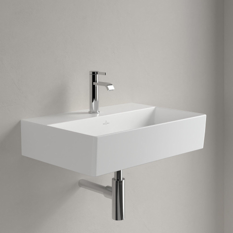 Villeroy & Boch memento 2.0 wastafel onderzijde - geslepen - 60x42cm - zonder overloop - 1 kraangat CeramicPlus - Stone White (mat wit) SW358410