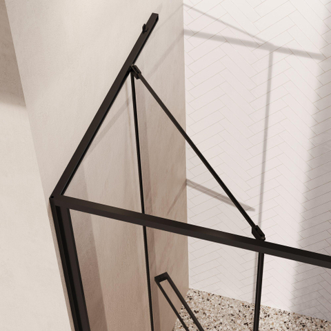 BRAUER Luminis Porte de niche - 90x200 - ouvrant vers l’intérieur - verre transparent - réversible - avec traitement anticalcaire - gunmetal brossé PVD SW1580847
