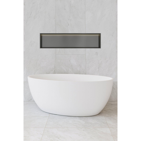 Hotbath &MORE Inbouwbox of inbouwnis - 30x120x10 - met LED - IP44 - PVD - geborsteld gunmetal (antraciet) SW1246639