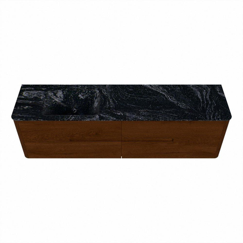Mondiaz CIRO-DLUX Ensemble de meubles de salle de bains - 180x45x50cm - Lavabo en solid surface Lava - 1 vasque à gauche - 1 trou de robinet - 4 tiroirs - Ruby SW1531629