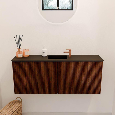 Mondiaz JOYA 100cm meuble de toilette - couleur Ruby - Vasque FAYE position Milieu 1 trou de robinet couleur Urban. SW1421829