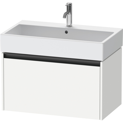 Duravit Ketho.2 Wastafelonderbouwkast - met 1 lade - 78.4x46x44cm - met greep antraciet - wit mat SW772901