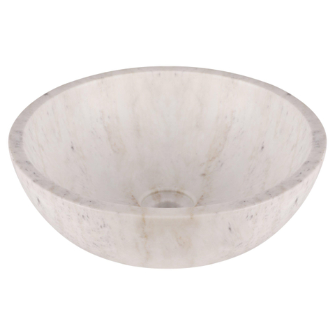 Differnz Marmor vasque à poser - 40x40x15cm - ronde - marbre - blanc brillant SW788032