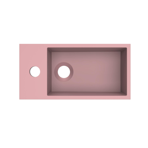 Arcqua Flair lave-mains - 36x18x9cm - marbre coulé - trou robinet gauche - rose mat SW1474759
