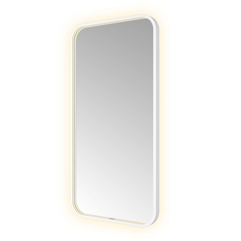 Hotbath &MORE Spiegel - 50x100cm - direct en indirect LED - spiegelverwarming - color changing - dimbaar - met afstandsbediening - mat wit SW1246158