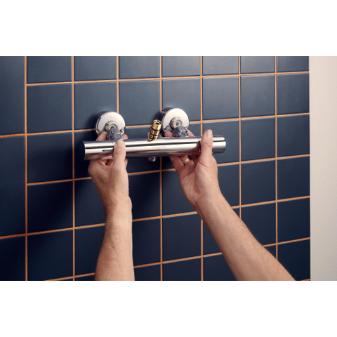 Hansgrohe Ecostat fine Douchekraan - thermostatisch - zonder omstel HOH=15cm - thermostaat - hoogglans chroom (wit) SW1152220