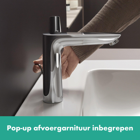 Hansgrohe Talis e 1 greeps wastafelkraan - 150 PopUp - trekwaste - hoogglans chroom SW31955