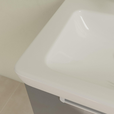 Villeroy & Boch Subway 2.0 meubelfontein - 50x40cm - 1 kraangat - met overloop CeramicPlus - White Alpine (glans wit) 1024206