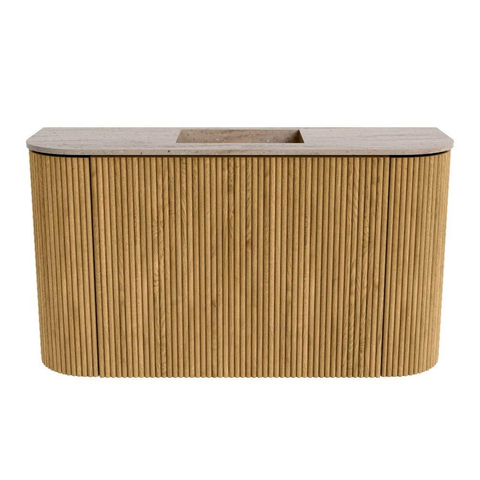 Mondiaz JOYA-DLUX Meuble de salle de bains 73.2cm - arrondis gauche et droite couleur Chêne - Vasque FAYE position Milieu Sans trou de robinet couleur Saba SW1424216