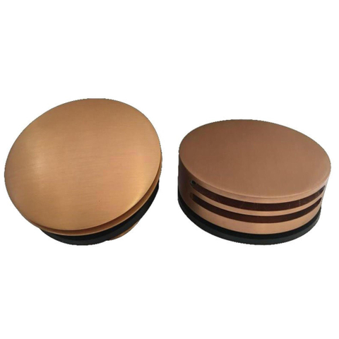 Wiesbaden Set knop/plug badoverloopcombinatie met vulfunctie rond geborsteld koper SW411974
