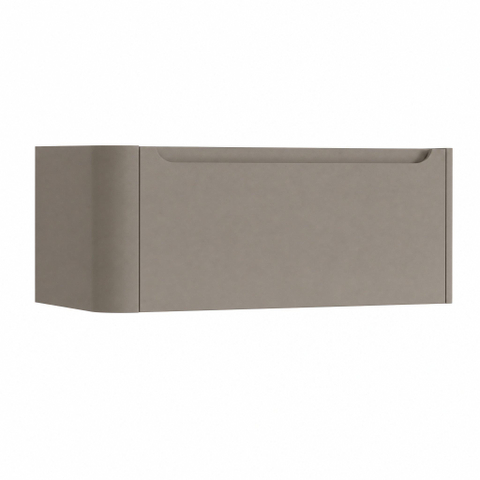 H&R Badmeubelen Juice Wastafelonderkast - 100x45x40cm - linkerhoek afgerond - 1 lade - geïntegreerde greep - olive SW1259814