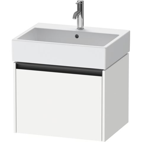 Duravit Ketho.2 Wastafelonderbouwkast - met 1 lade - 58.4x46x44cm - met greep antraciet - wit mat SW772888