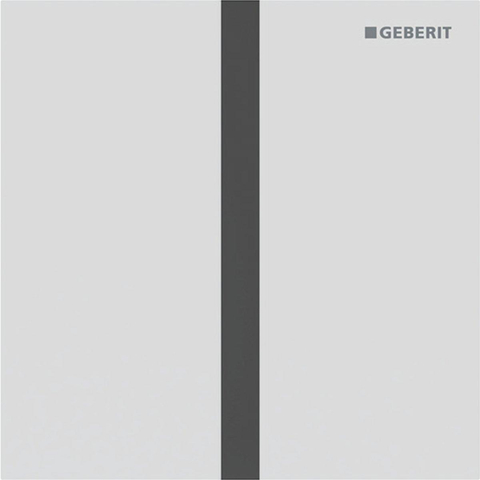 Plaque de commande Geberit type 40 urinoir - batterie - carré - blanc mat/ facile à nettoyer SW1237163