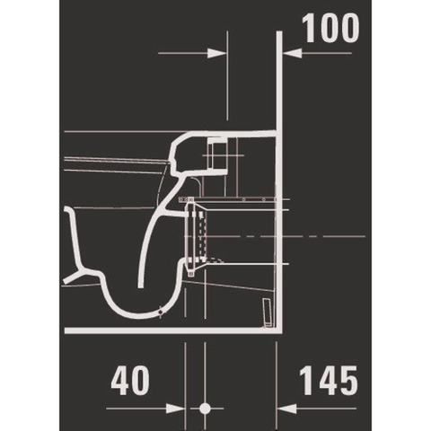Duravit Starck Me closetpot diepspoel staand back to wall 37x60cm incl. bevestiging afvoer horizontaal mat wit SW358219