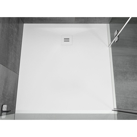 Riho Velvet Sole Receveur carré Carré 100x100cm Solid surface Blanc mat SW415099