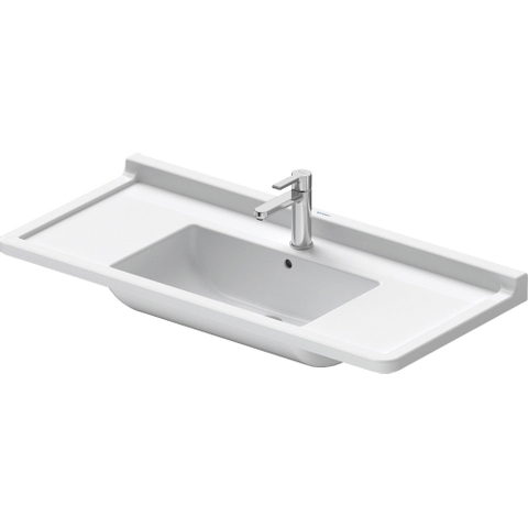 Duravit Starck 3 Wastafel - 105x48.5cm - 1 kraangat overloop - wit 0314048