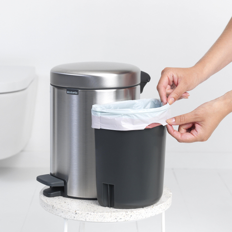 Brabantia NewIcon Poubelle 2x2 litres avec seau intérieur en plastique Matt Steel mat SECOND CHOIX OUT9561