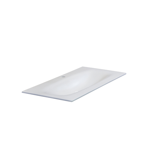 H&R Badmeubelen Picasso Keramische wastafel 101x46x1.2cm met 1 kraangat wit mat SW533040