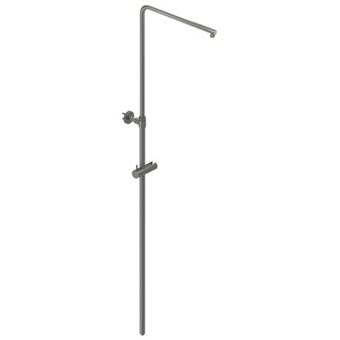 IVY Bond opbouw regendoucheset – Ø25 cm medium hoofddouche – staafhanddouche – glijstang – metal black geborsteld SW1032431