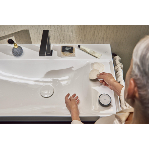 Hansgrohe Tecturis E Wastafelmengkraan - push to open plug - 15.8cm uitloop - coolstart - mat zwart SW918665
