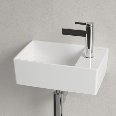 Villeroy & Boch memento 2.0 fontein - 40x26cm - 1 kraangat - zonder overloop CeramicPlus - White Alpine (glans wit) SW336036