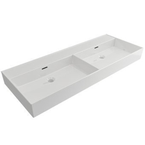 Saniclass Legend Meubel SET wastafelonderkast en hoge kast - 120x47x13cm - overloop - 2 wasbakken links rechts - zonder kraangat - keramiek - mat zwart SHOWROOMMODEL SHOW26876