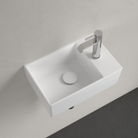Villeroy & Boch Memento 2.0 lave-mains dessous rectifié 40x26cm - sans trop-plein 1 trou de robinet ceramic+ blanc SW358471