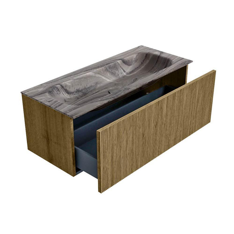 MONDIAZ KURVE-DLUX Meuble de salle de bains 110cm couleur Dusk avec 1 tiroir et 0 portes. Lavabo BIG MEDIUM Milieu 1 trou de robinet Sombra. SW1433868